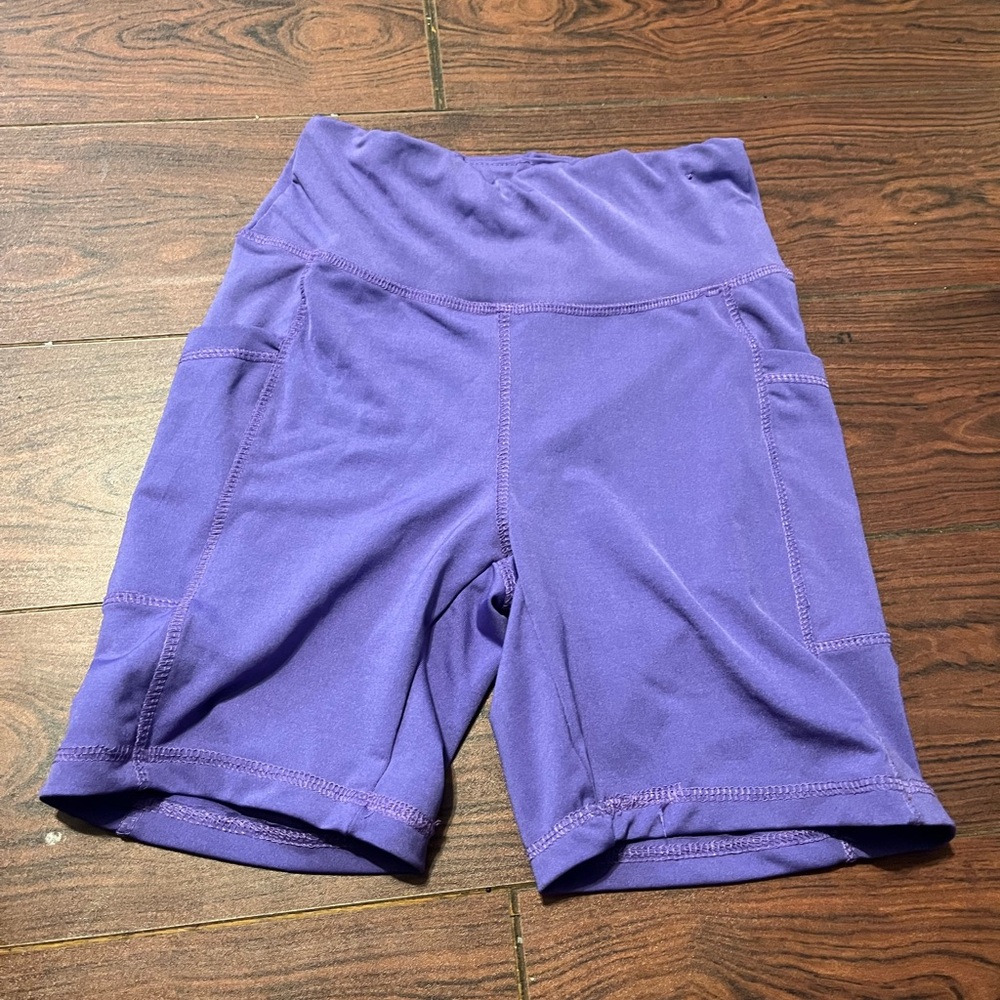 Purple Women's Shorts with Pockets